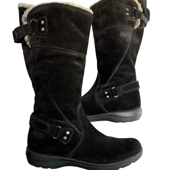 Clark’s Sheba Ayer Fur Cuff Suede Boots Womens Size 7 - Picture 1 of 12